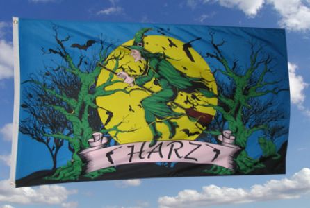 Harz Hexe Fahne /Flagge 90x150 cm Motiv 2