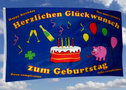 Herzlichen Glckwunsch zum Geburtstag Fahne 90x150 cm Nr. 3
