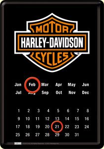 Harley Davidson Blechschild Kalender Motor Oil 10x14cm