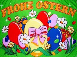 Frohe Ostern Fahne / Flagge 90 x 150cm Nr. 7