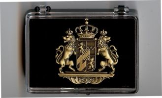 Bayern Pin mit Wappen und Lwen (Geschenkbox 58x43x18mm)