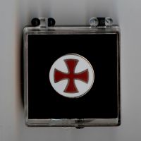 Templer Kreuzritter Wappen Pin 20mm (mit Geschenkbox 40x40x18 mm