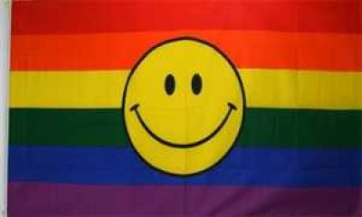 Regenbogen Smile Fahne/Flagge 90x150cm
