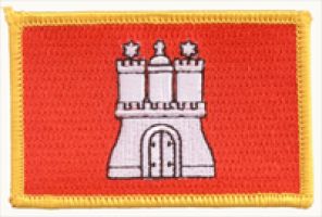 Hamburg Flaggen Aufnäher / Patch (8x5,5 cm)