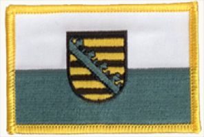 Sachsen Flaggen Aufnäher / Patch (8x5,5 cm)