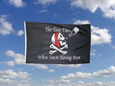 Pirat The Times Flies Rum Fahne 90cm x 150cm
