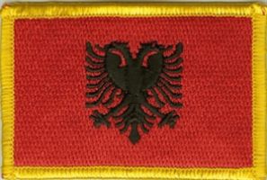 Albanien Flaggen Aufnäher / Patch (8x5,5 cm)