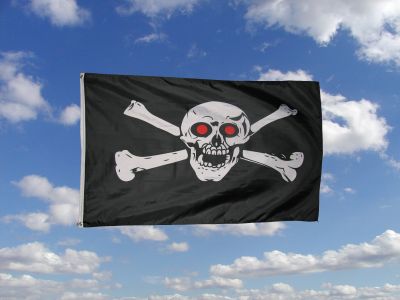 Piratenflagge mit roten Augen 90cm x 150cm