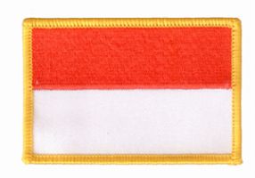 Monaco Flaggen Aufnäher / Patch (8x5,5 cm)