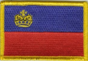 Liechtenstein Flaggen Aufnäher / Patch (8x5,5 cm)