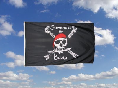 Piratenflagge Surrender the Booty 90cm x 150cm