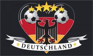 Deutschland Fahne mit Herz 90x150 cm