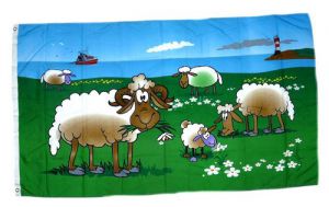Schafe an der Kste 2 Fahne / Flagge 90x150cm