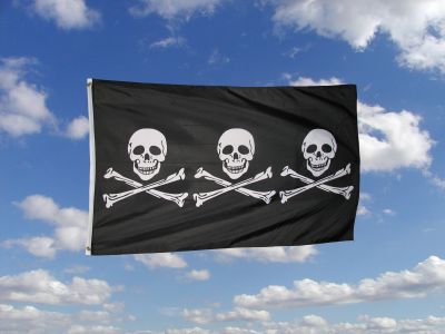 Pirat Condent 3 Skulls Flagge  90 cm x 150 cm