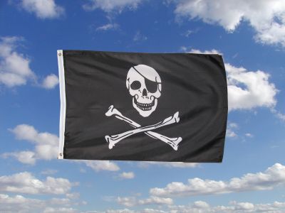 Piraten Fahne/Flagge mit Knochen 60 x 90 cm