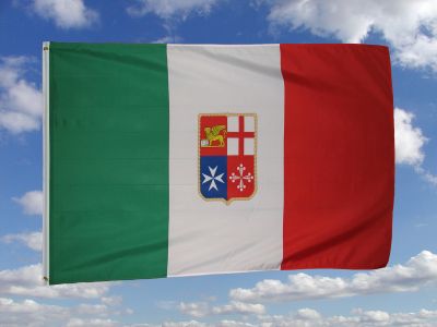 Italien mit Marinewappen Fahne 90 x 150 cm - Fahnen und Flaggen Shop 