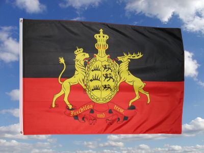 Knigreich Wrttemberg Furchtlos und Treu Fahne Flagge 90 x 150