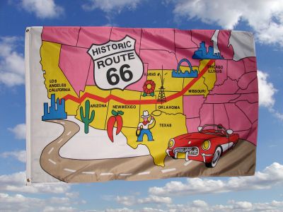 Route 66 Fahne 90 x 150 cm