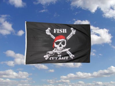 Piratenflagge Fish or cut Bait 90cm x 150cm