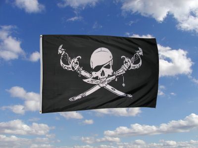 Piraten Fahne/Flagge Sbel nach unten 150x250 cm
