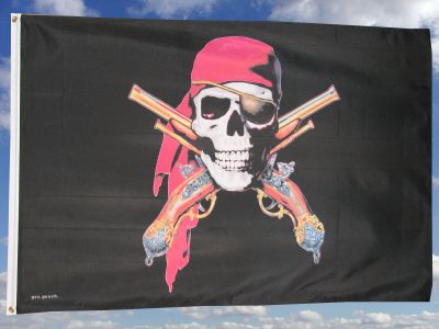Piraten Fahne mit Pistole 90x150 cm