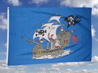 Piratenschiff Fahne / Flagge 90x150 cm