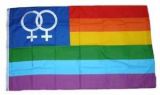 Regenbogen Venuswomen Fahne/Flagge 90x150cm