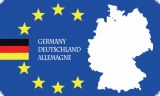 Europa Fahne/Flagge 90x150 cm mit Deutschland Karte