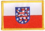 Thüringen Flaggen Aufnäher / Patch (8x5,5 cm)