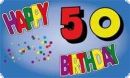 Fahne / Flagge 50. Geburtstag 90 x 150 cm Happy Birthday